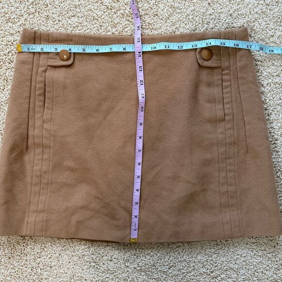 J CREW Vintage 90s Y2K Wool Cashmere Blend Mini Skirt Tan Size 12 - Picture 3 of 5